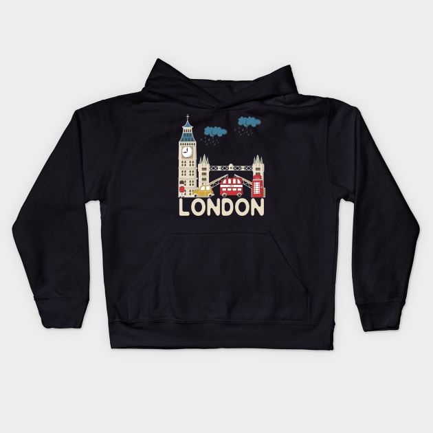 London Souvenir Kids Hoodie by SiGo